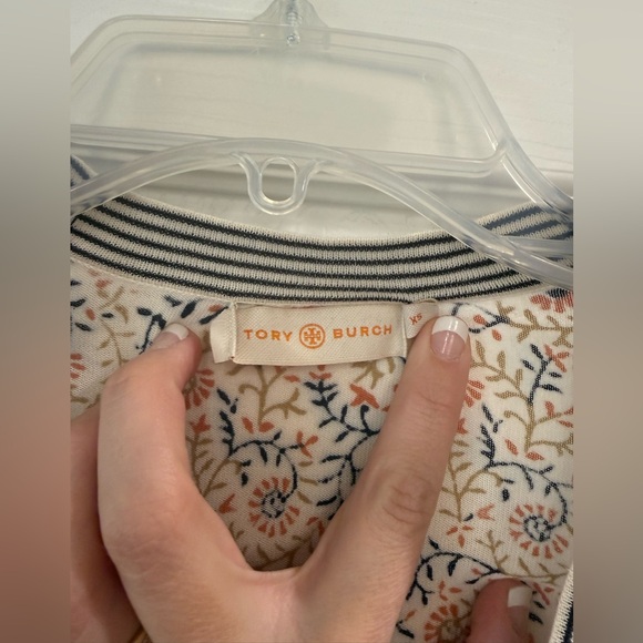 Tory Burch Coral Pants & Floral Cardigan Set XS Alexa Cropped Skinny Size 28 - Picture 6 of 9